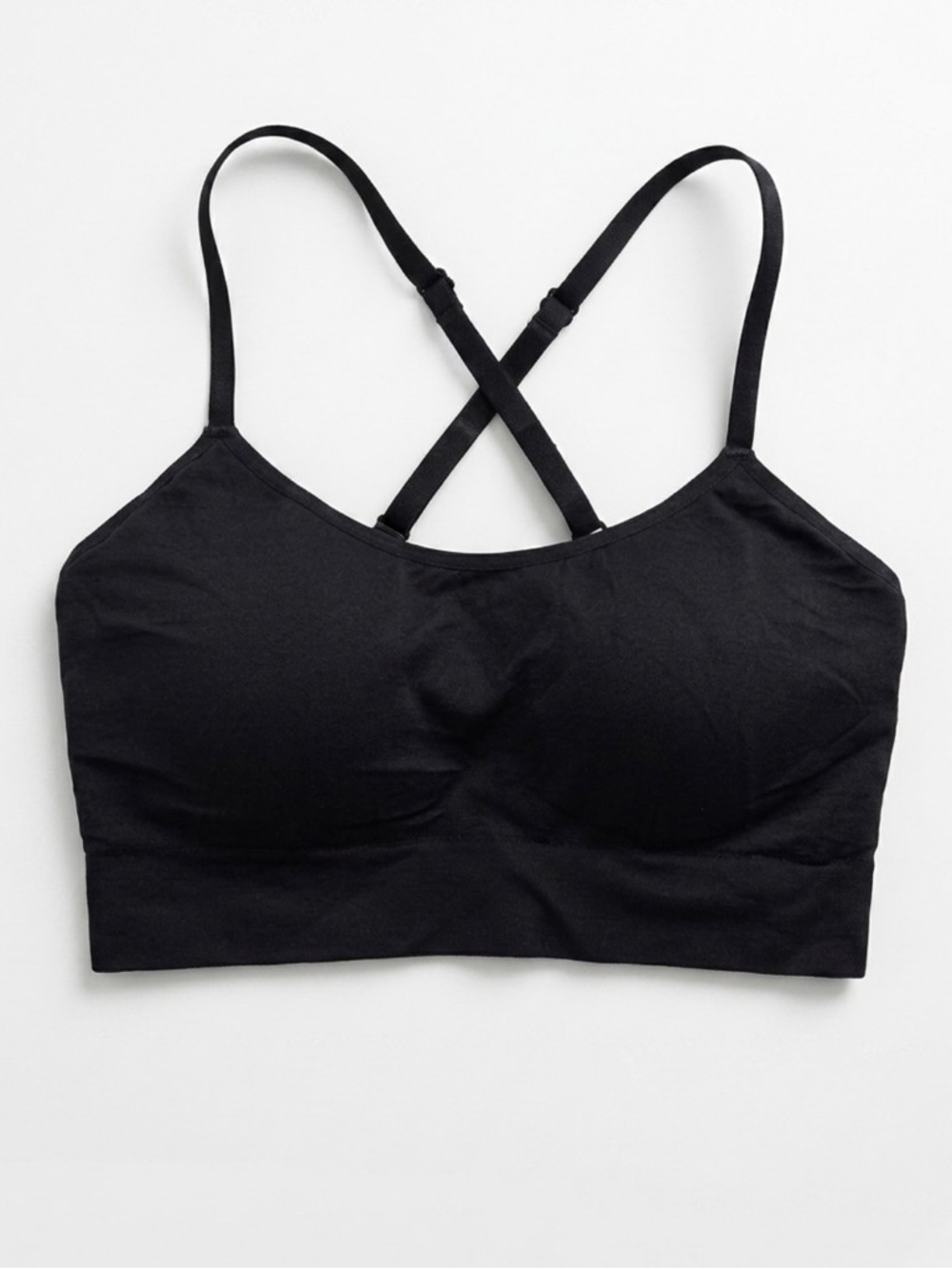 Gilligan OMalley Bralette‎ Bra Sz Medium Black Wireless Lined  Pullover Seamless